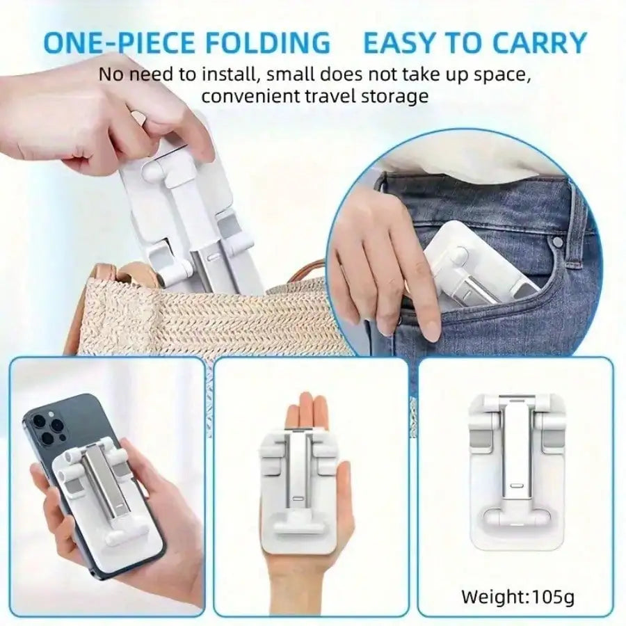 1Pc portable retractable phone holder, compatible with all mobile phones, the latest folding retractable phone holder, compact