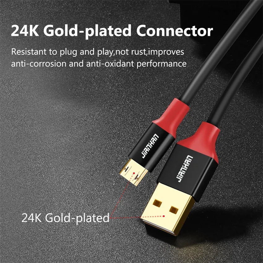 JianHan Micro USB Cable Reversible 3A Fast Charging for Samsung Xiaomi HTC LG Andriod USB Charger Data Cable Mobile Phone Cable