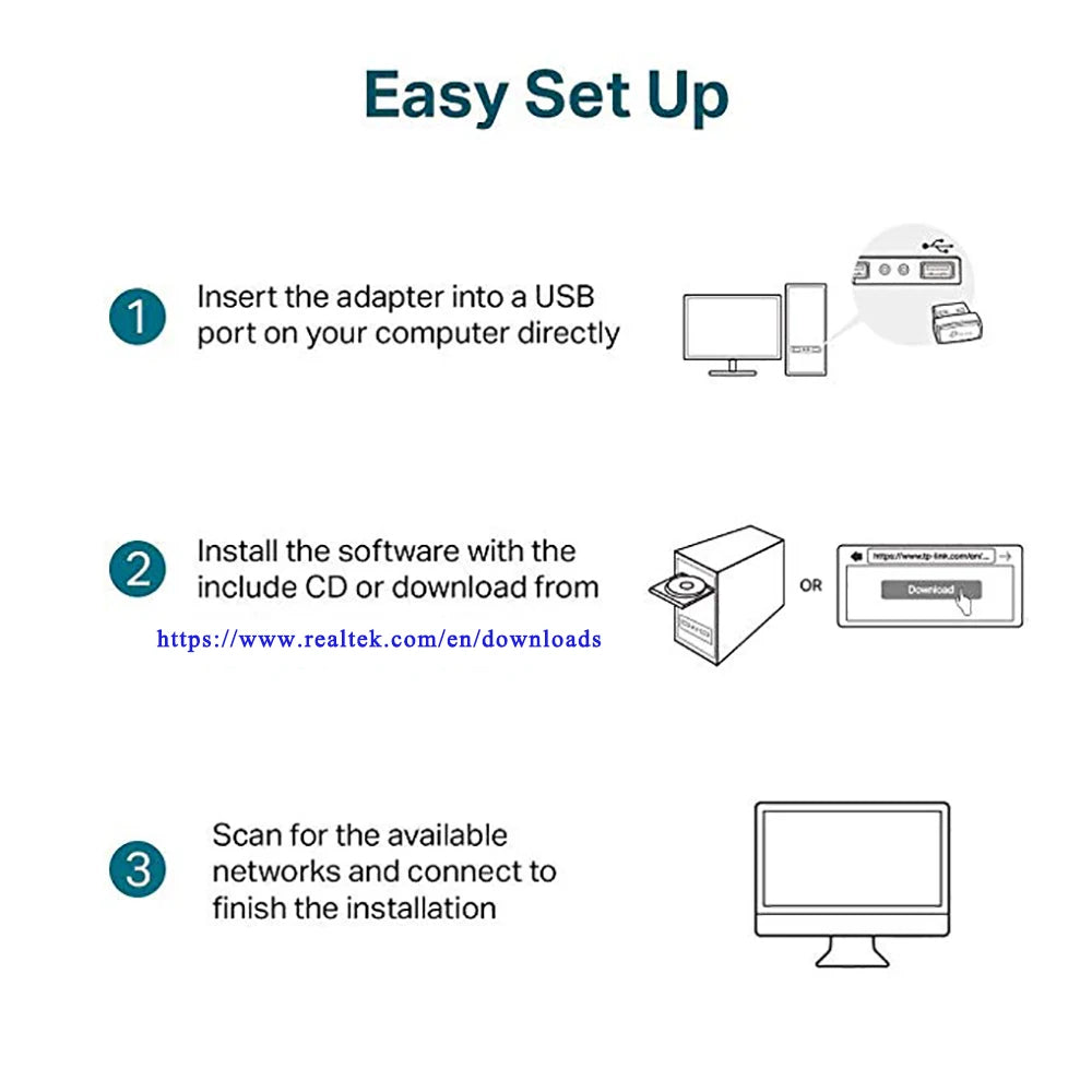 150Mbps USB WiFi Adapter RTL8188 LAN Card Wireless Network Card Adapter WiFi Dongle for Desktop Laptop PC Windows Wholesale