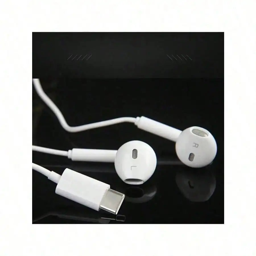 Type-C Wired In-Ear Earphones With Mic And Volume Control HiFi Stereo For IPhone 16/15,23/S22/S21/Ultra Note 10/20,IPad Pro