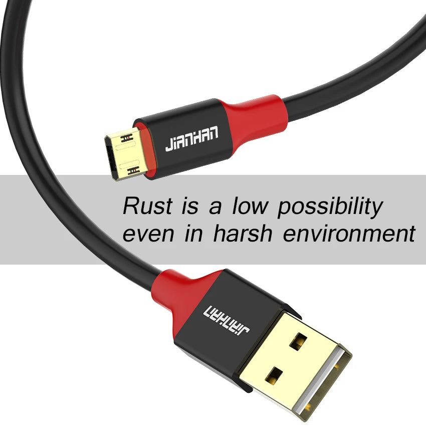 JianHan Micro USB Cable Reversible 3A Fast Charging for Samsung Xiaomi HTC LG Andriod USB Charger Data Cable Mobile Phone Cable