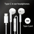 Type-C Wired In-Ear Earphones With Mic And Volume Control HiFi Stereo For IPhone 16/15,23/S22/S21/Ultra Note 10/20,IPad Pro